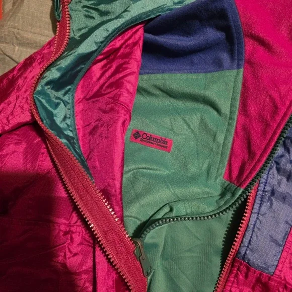 vintage retro columbia sportswear unisex reversible Ski jacket Large 2 In 1 - Picture 2 of 12